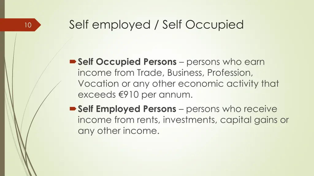 self employed self occupied