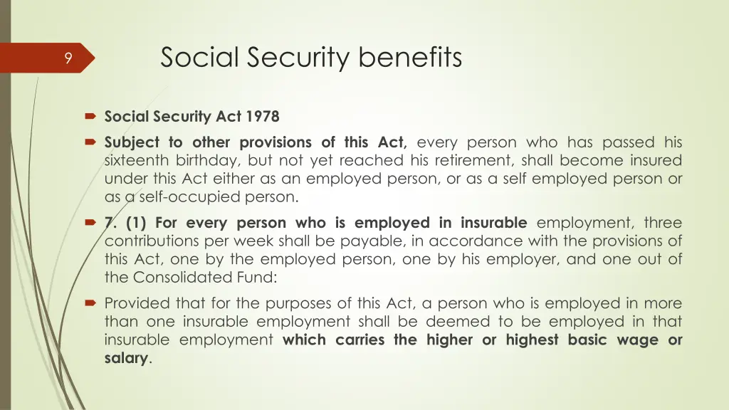 social security benefits