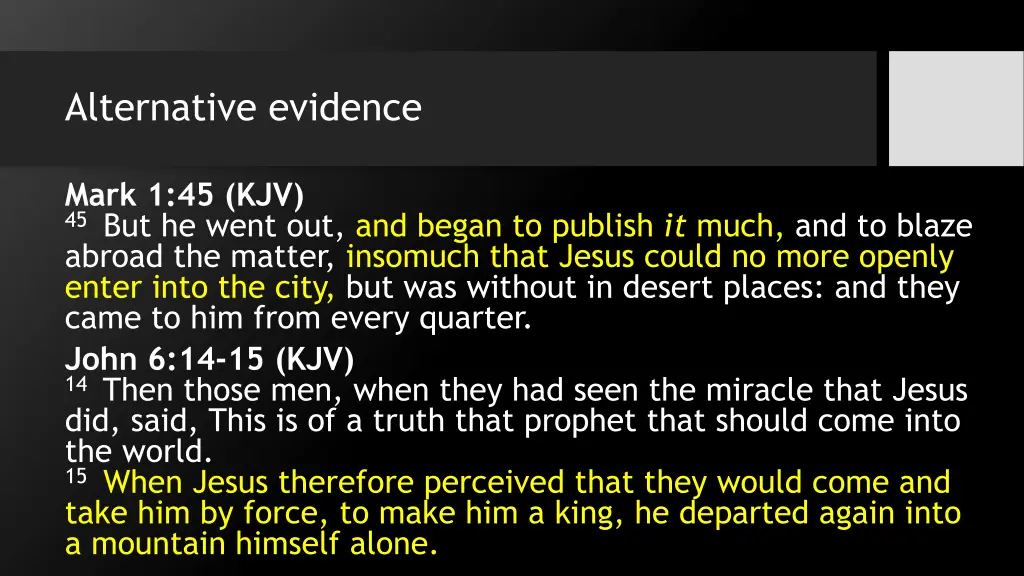 alternative evidence