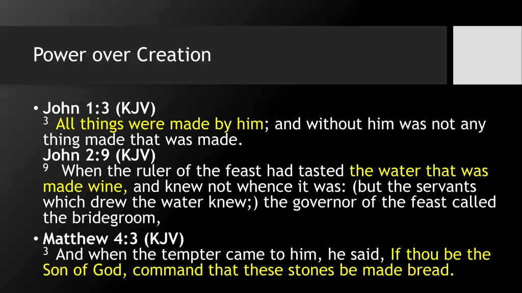 power over creation