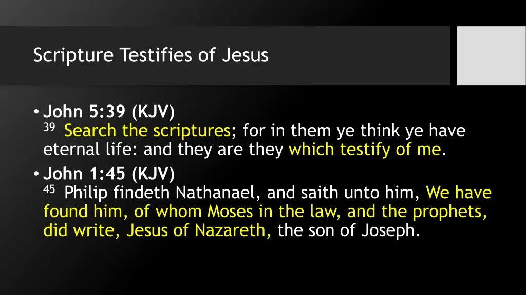 scripture testifies of jesus