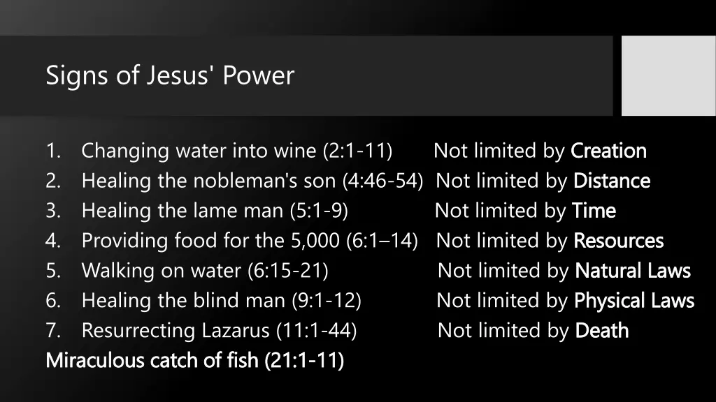 signs of jesus power 1