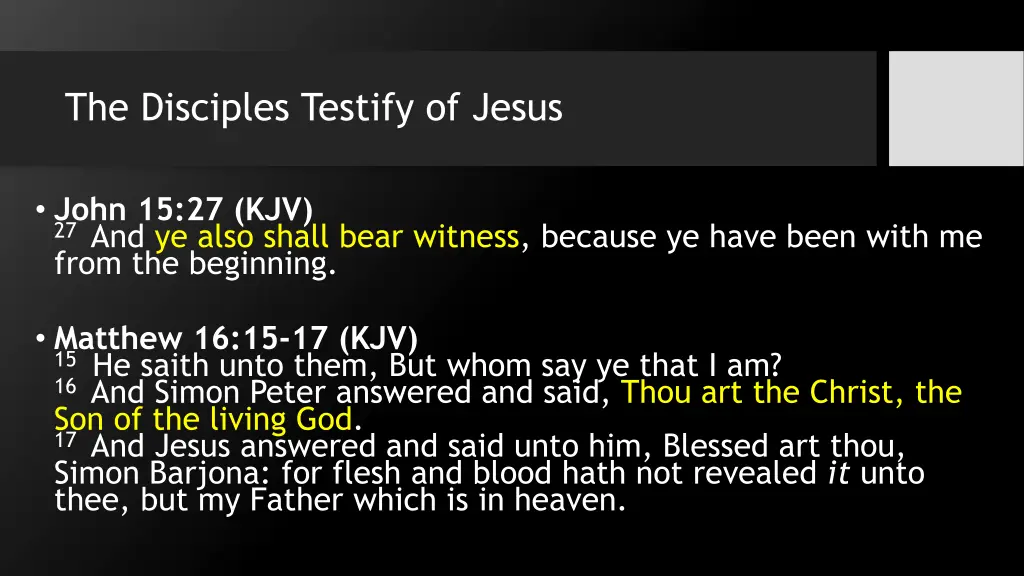 the disciples testify of jesus