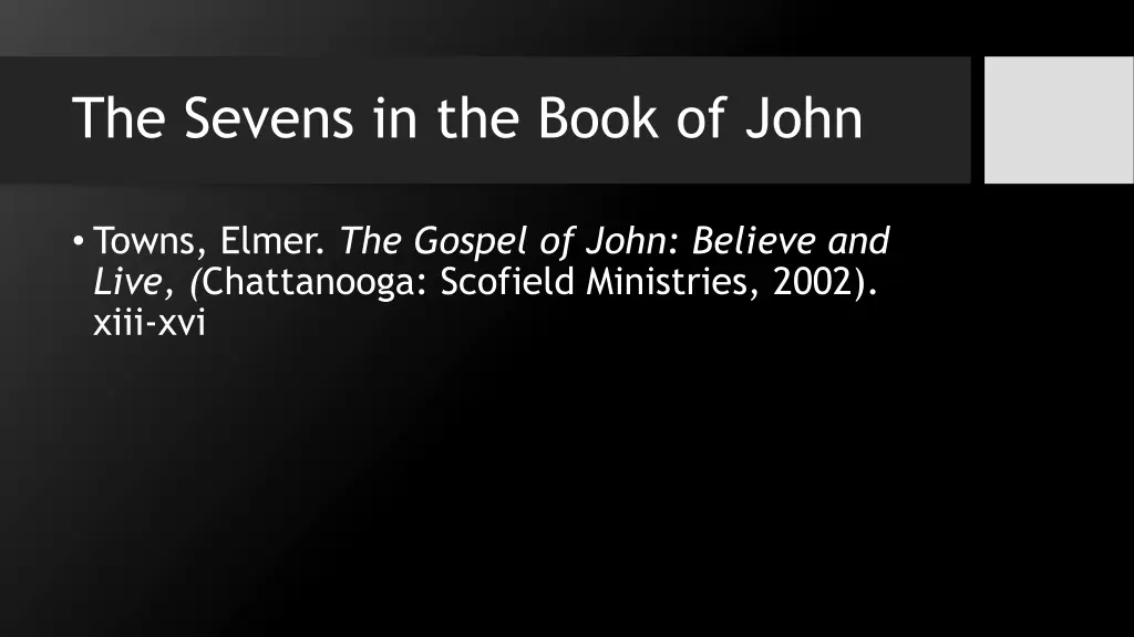 the sevens in the book of john