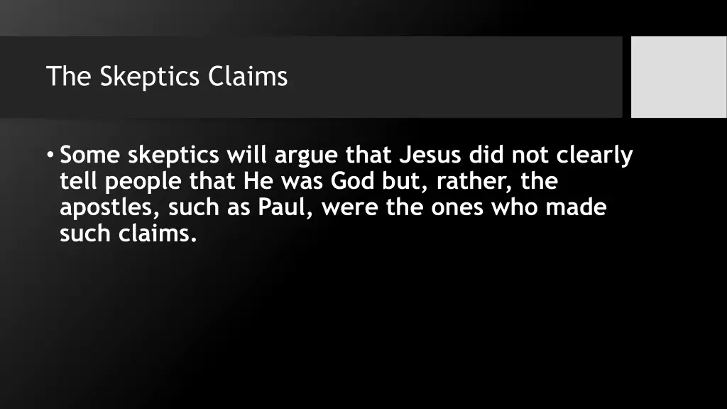 the skeptics claims
