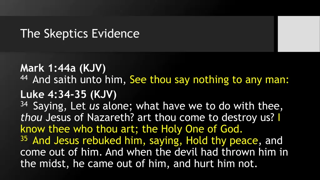 the skeptics evidence