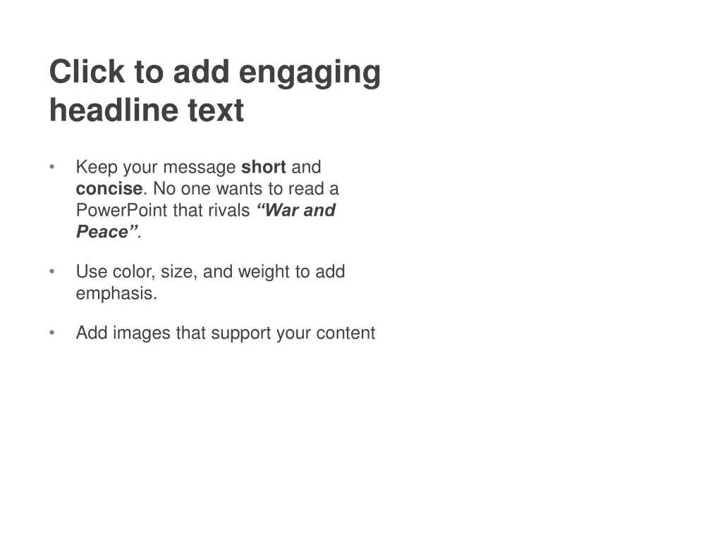 click to add engaging headline text