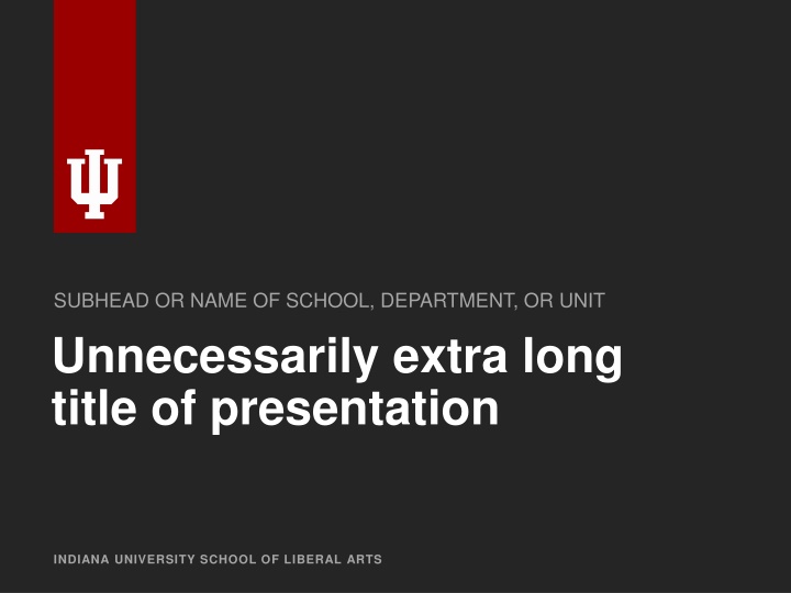 subhead or name of school department or unit