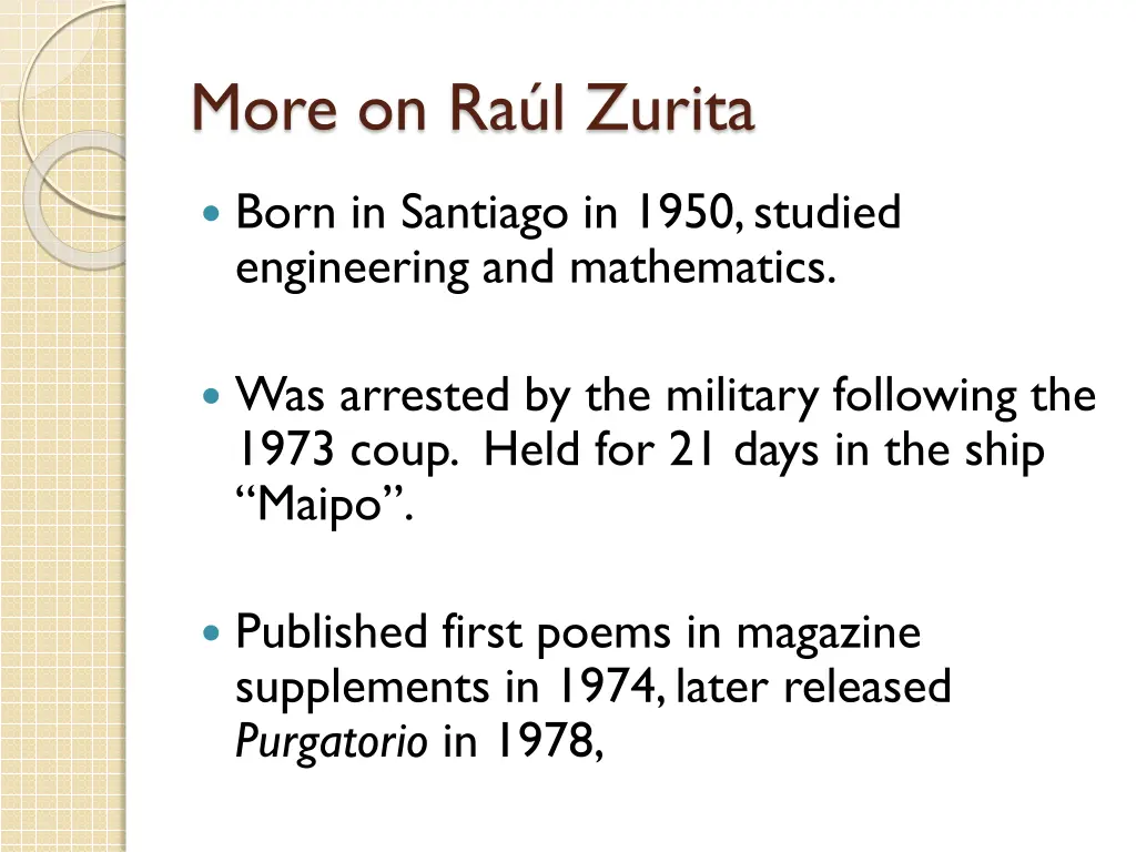 more on ra l zurita