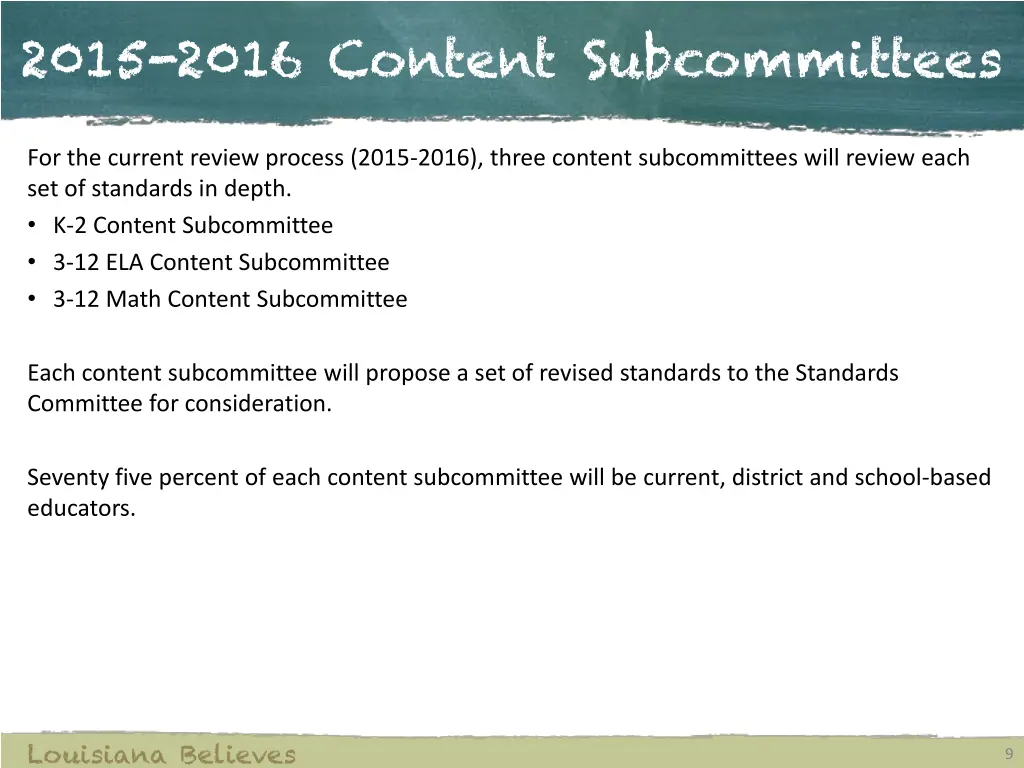 2015 2016 content subcommittees
