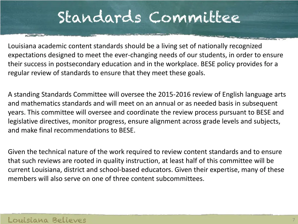 standards committee
