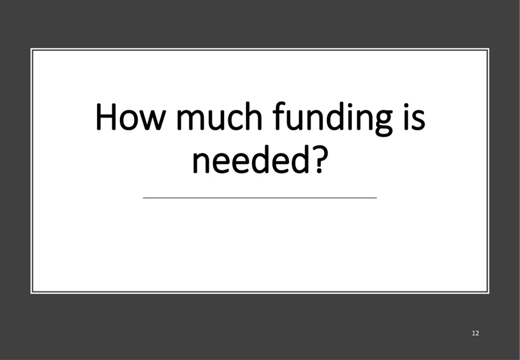 how much funding is how much funding is needed