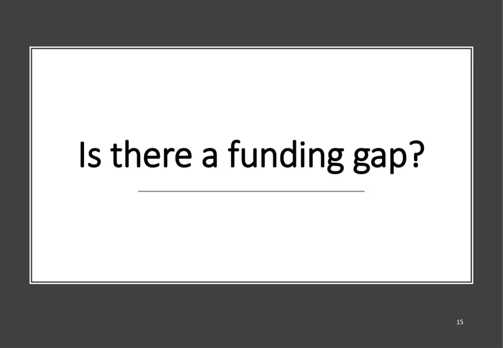 is there a funding gap is there a funding gap