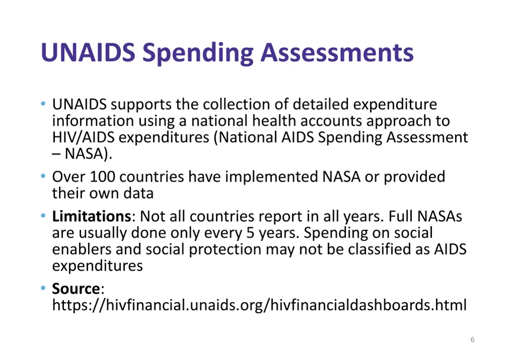 unaids spending assessments