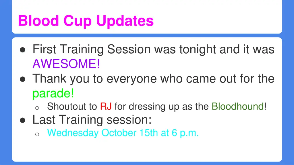 blood cup updates