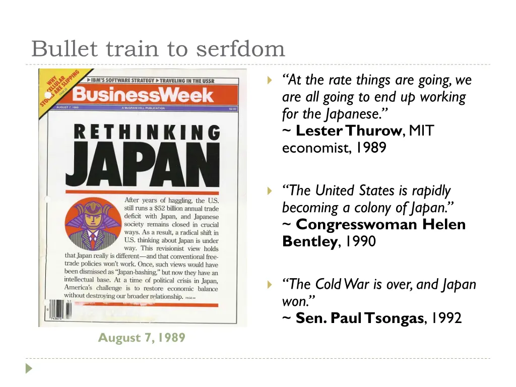 bullet train to serfdom