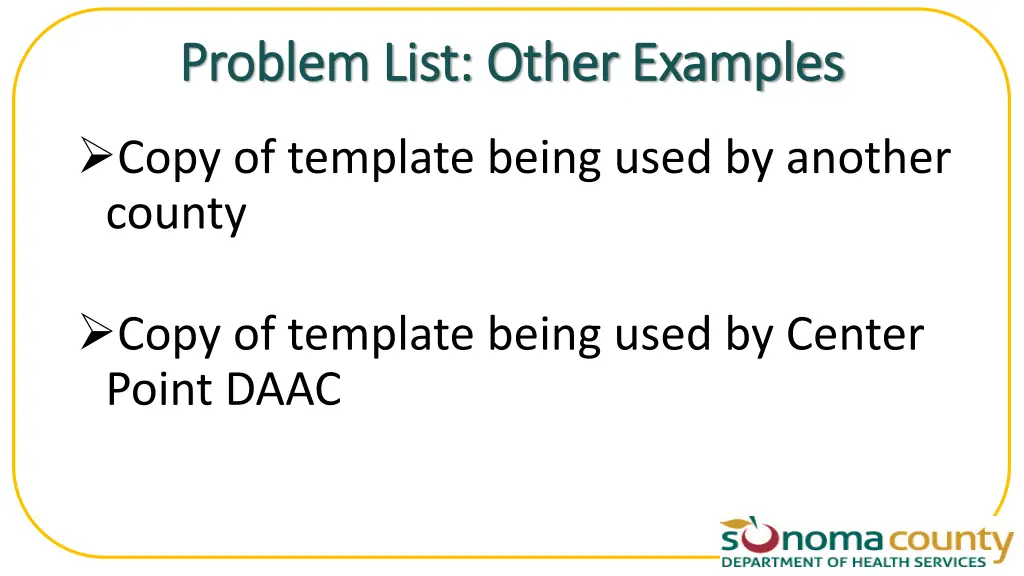 problem list other examples problem list other
