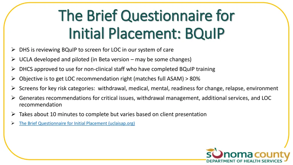 the brief questionnaire for the brief