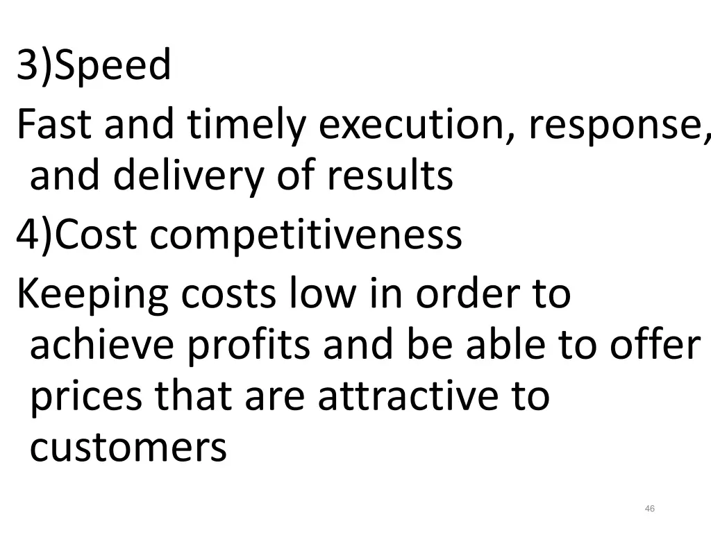 3 speed fast and timely execution response