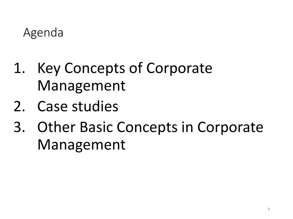 agenda