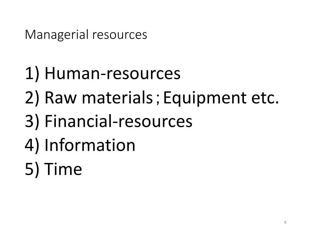 managerial resources