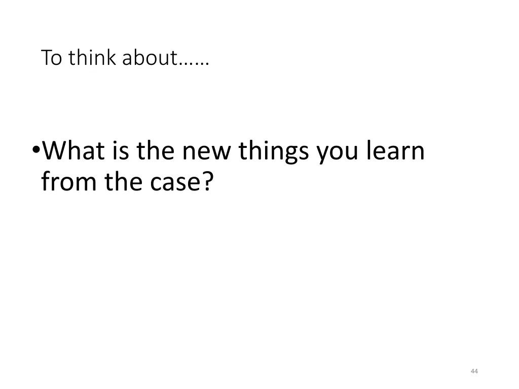 to think about