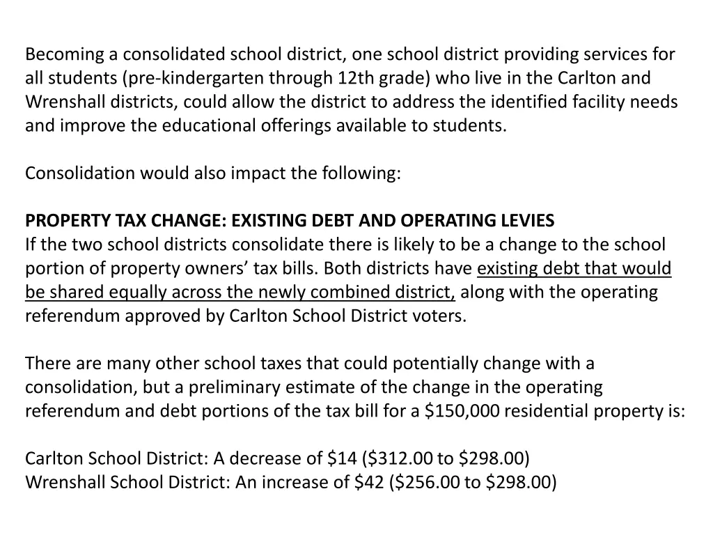 becoming a consolidated school district