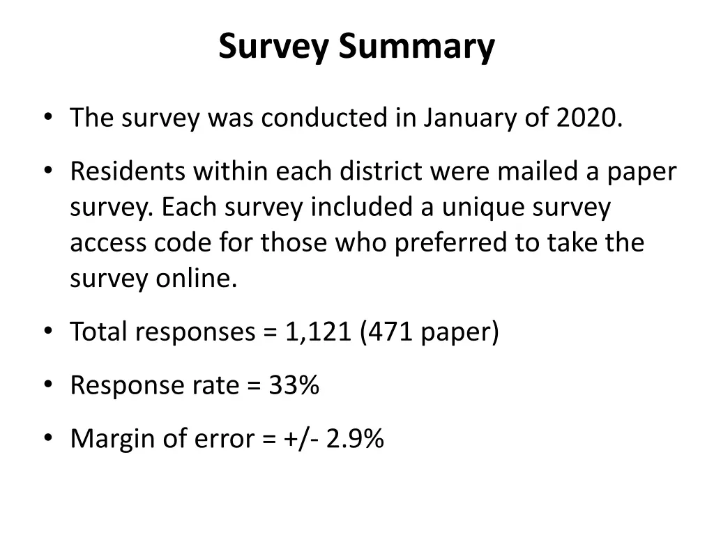 survey summary