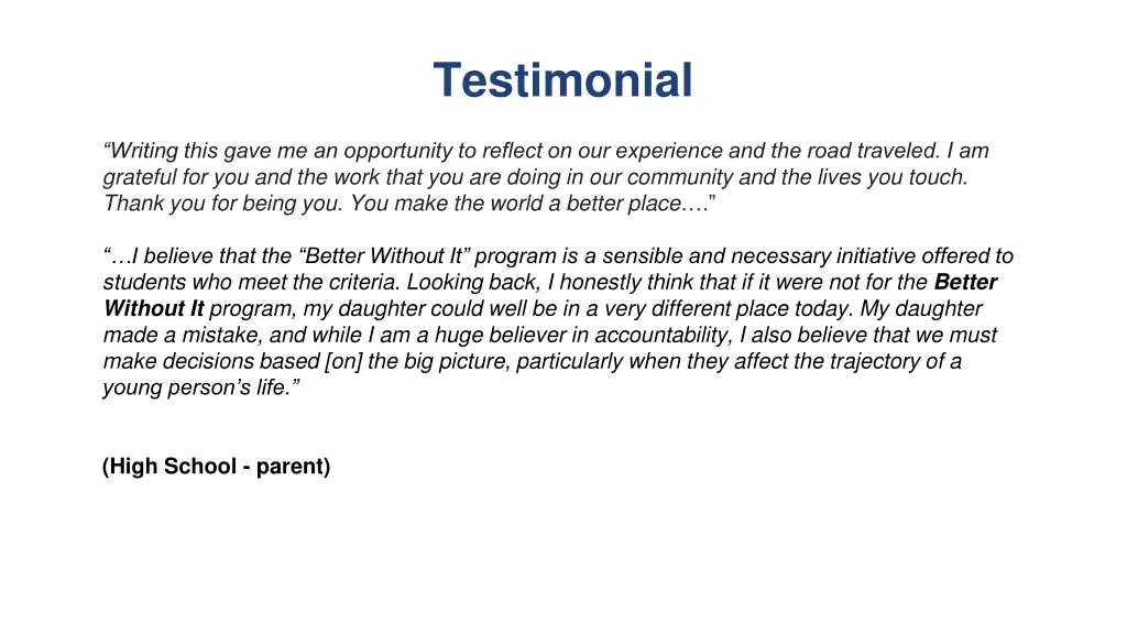 testimonial