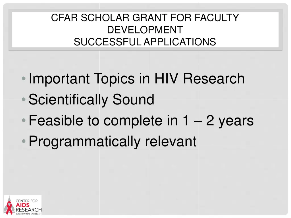 cfar scholar grant for faculty development 3
