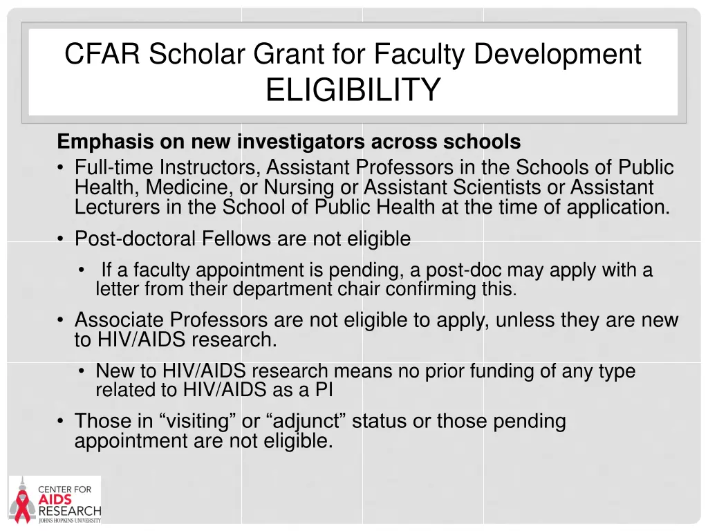 cfar scholar grant for faculty development