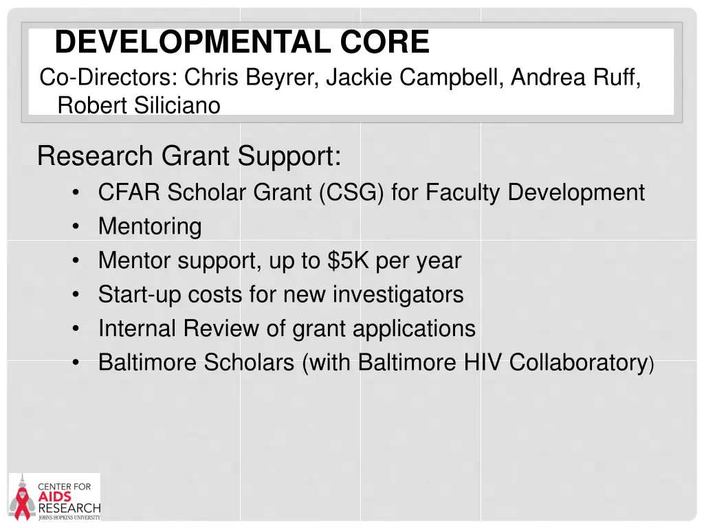 developmental core co directors chris beyrer
