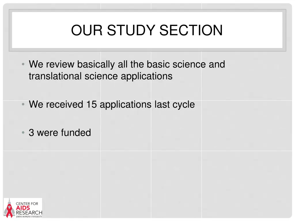 our study section 2