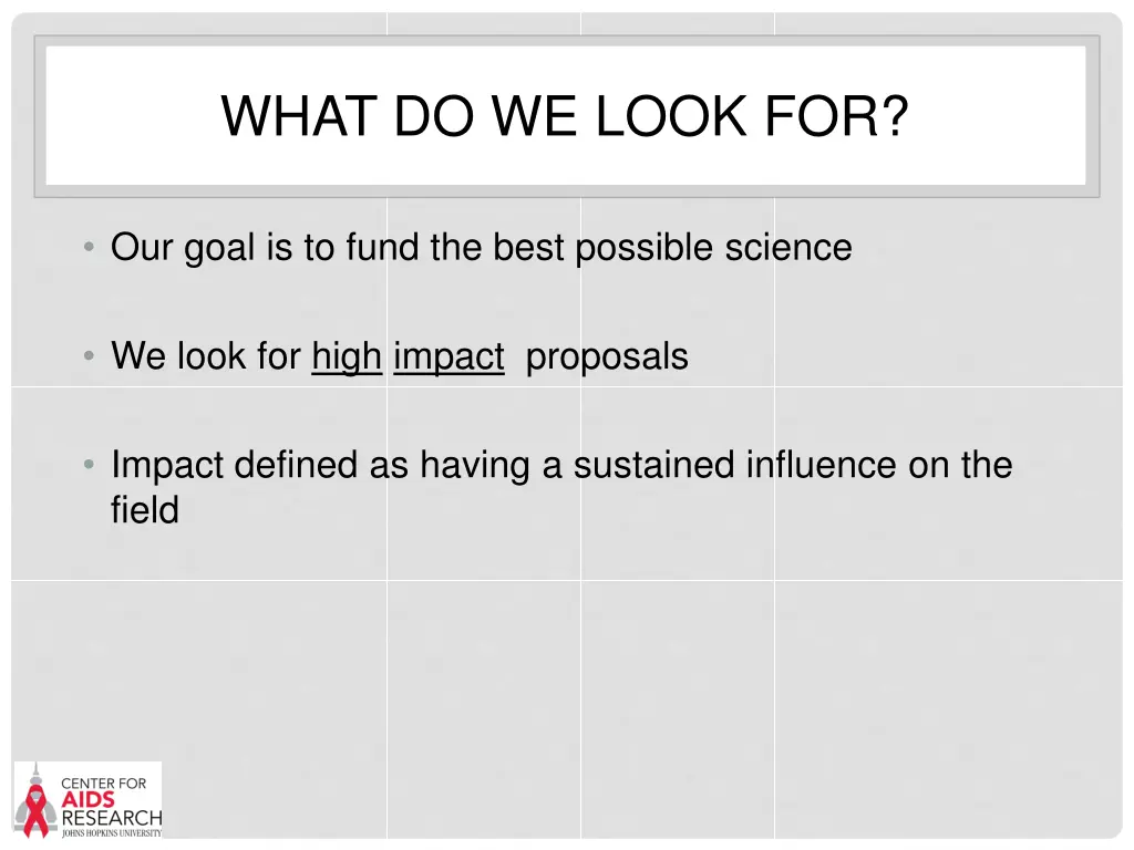 what do we look for 2