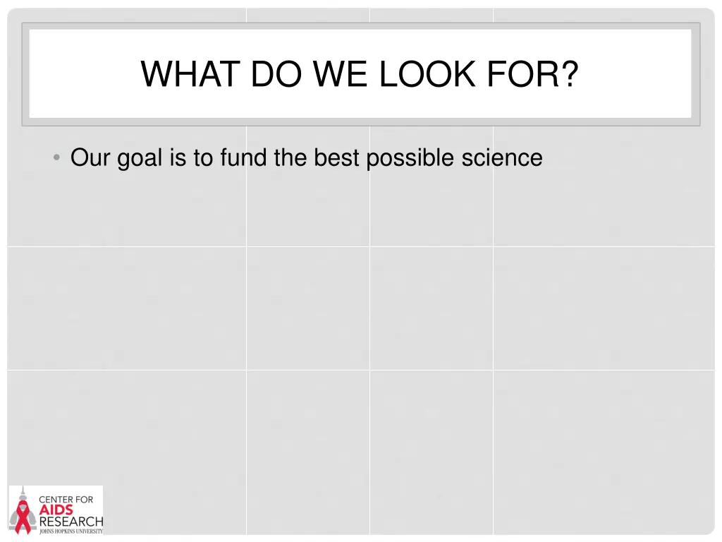 what do we look for