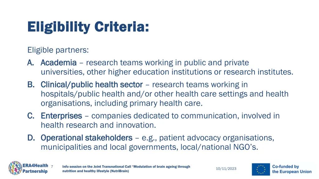 eligibility eligibility criteria