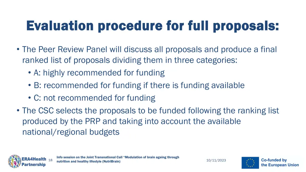 evaluation procedure for full proposals 1