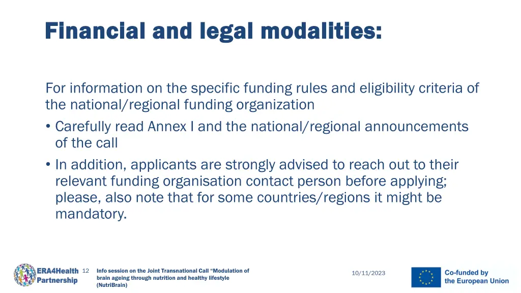 financial and legal modalities financial