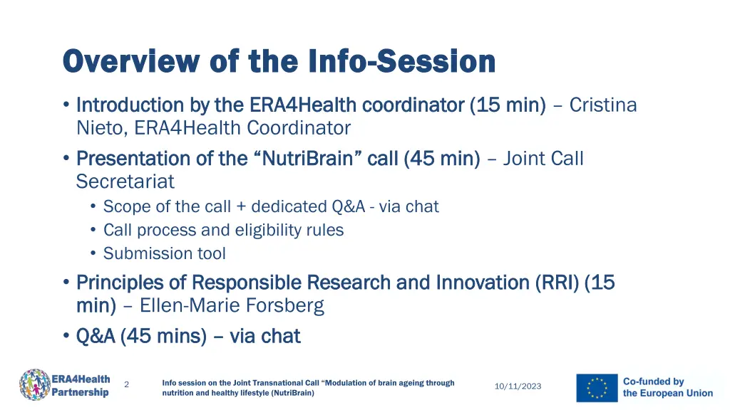 overview overview of the info of the info session