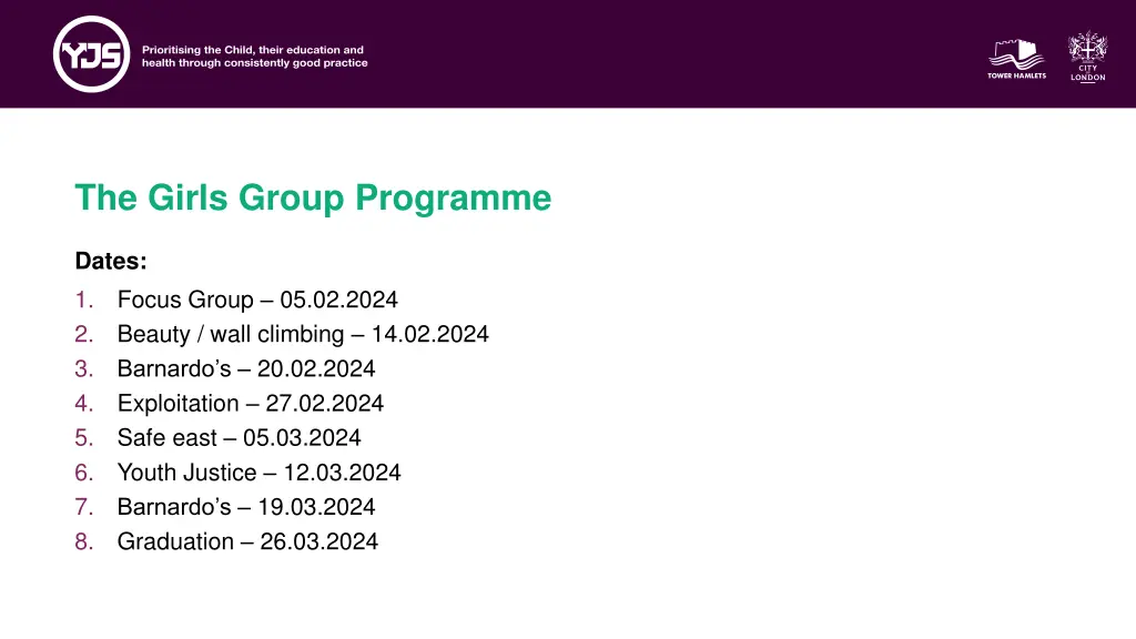the girls group programme