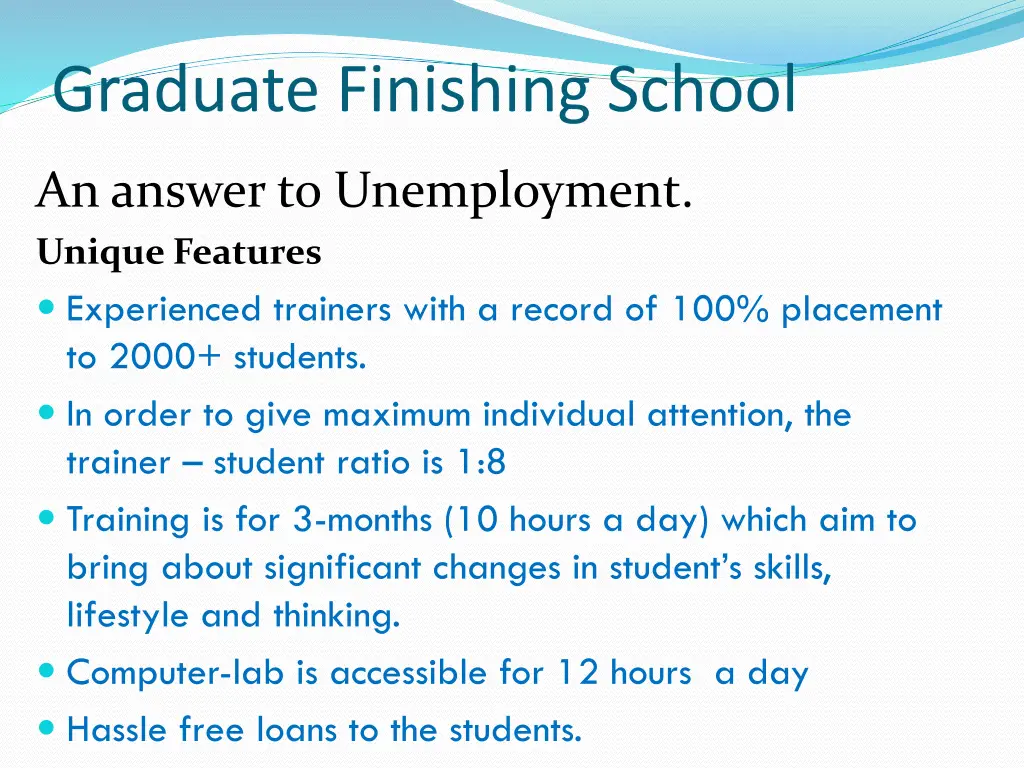 graduate finishing school