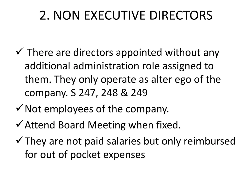 2 non executive directors