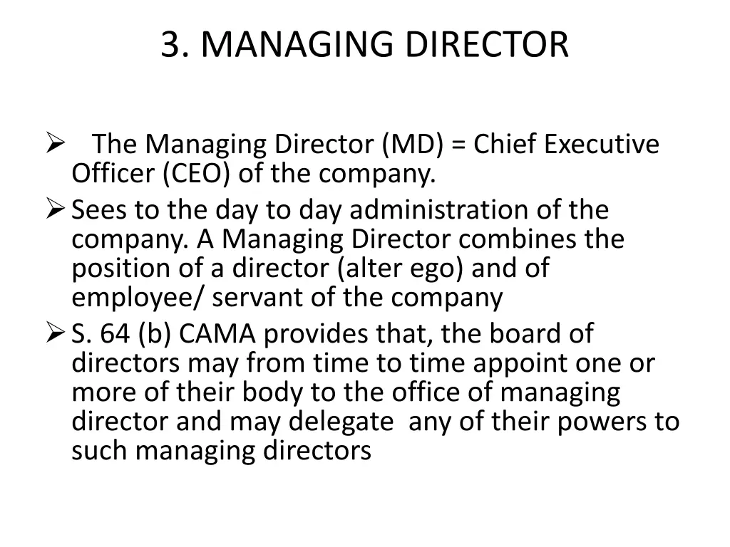 3 managing director