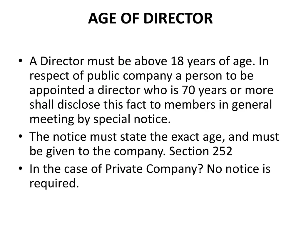 age of director