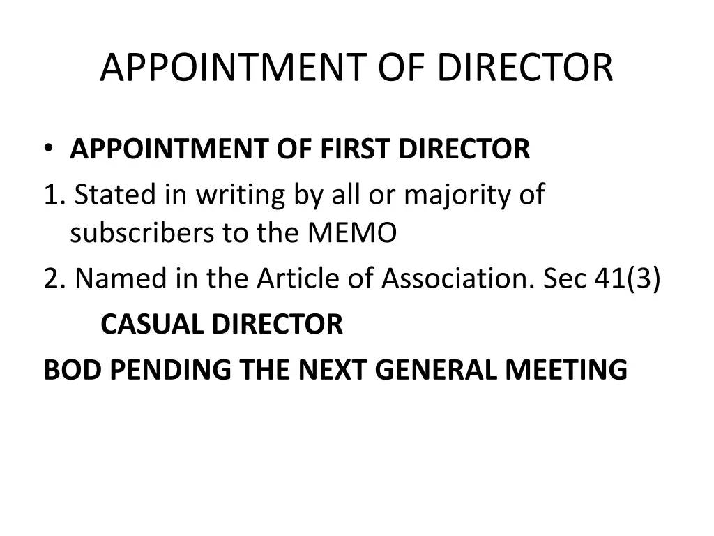 appointment of director