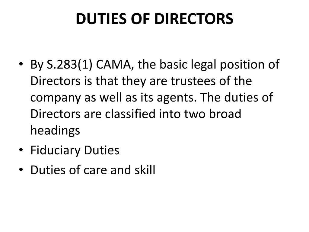 duties of directors