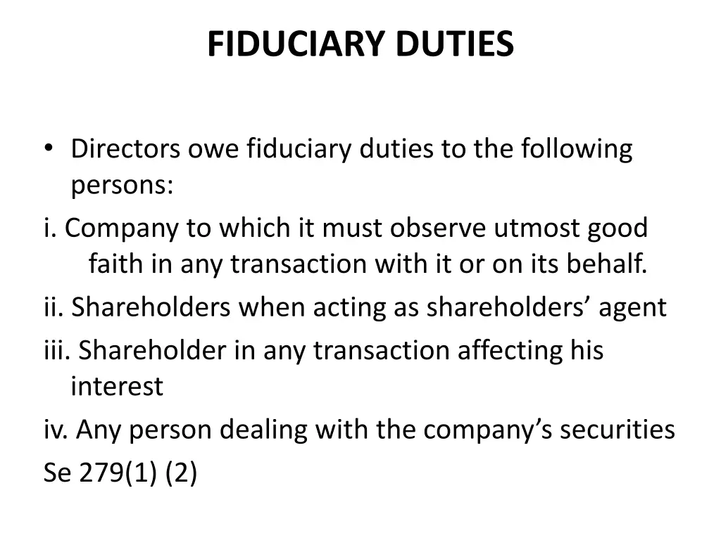 fiduciary duties