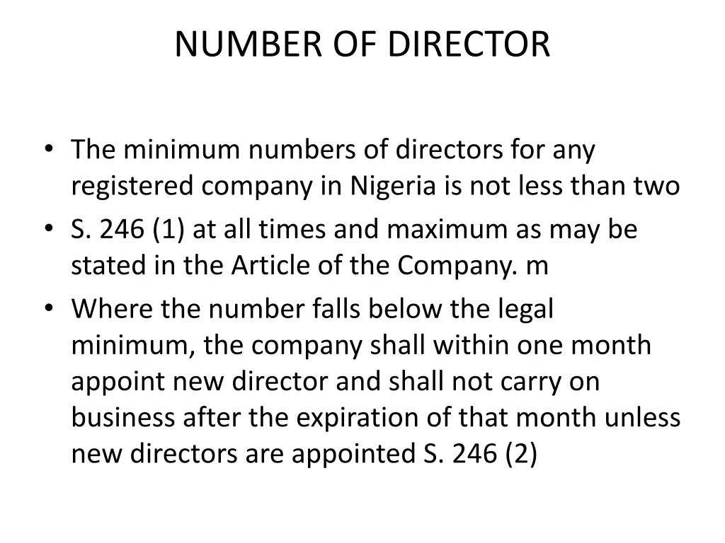 number of director