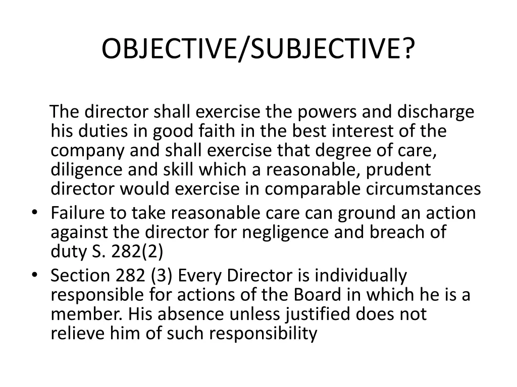 objective subjective