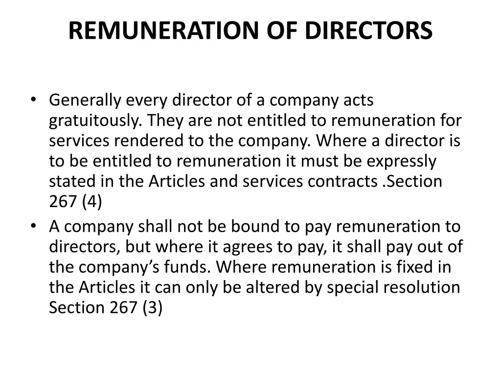 remuneration of directors